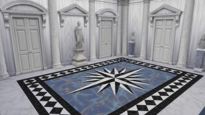 Sims 4 Marble Oval Compass Rose by TheJim07 at Mod The Sims