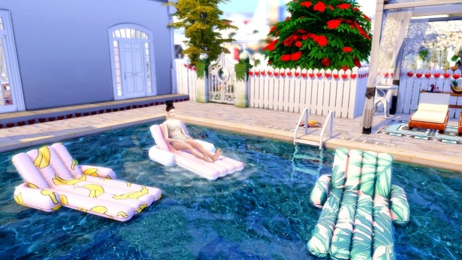Sims 4 Floating pool lounge chair recolor at RIMINGs