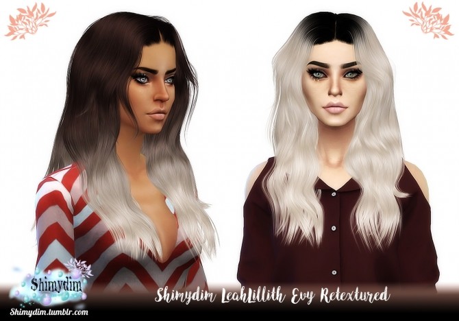Sims 4 LeahLillith Evy Hair Retexture Ombre + DarkRoots Naturals + Unnaturals at Shimydim Sims