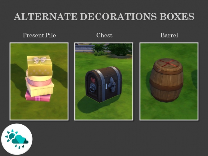 Alternate Decoration Boxes by Teknikah at Mod The Sims » Sims 4 Updates