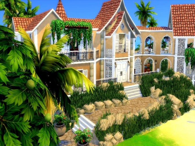Sims 4 Paradise Mansion No CC by GenkaiHaretsu at TSR
