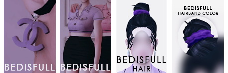Sims 4 FM MM Set: earrings, outfit, hair & hairband at Bedisfull – iridescent