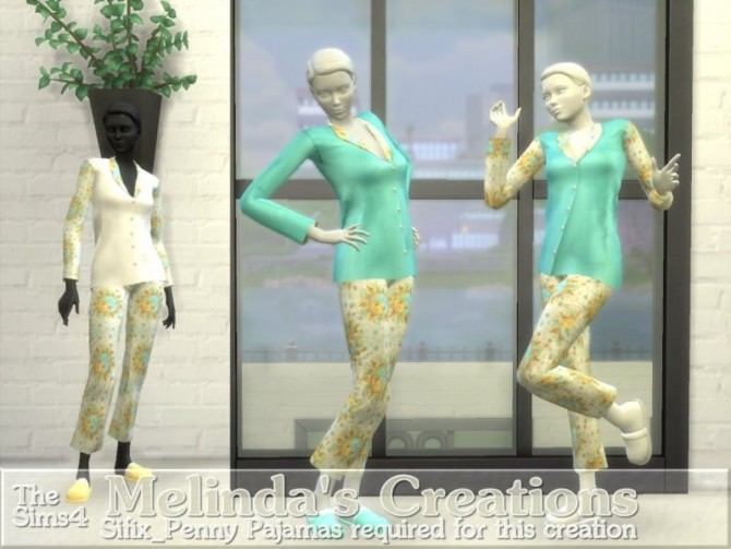 Sims 4 Female Sun Moon Design Penny Pajamas by melindacreations at TSR