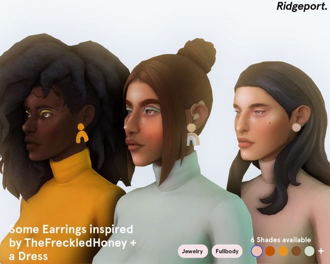 Sims 4 Earrings, Bronte Dress & Rosebud Top at Ridgeport