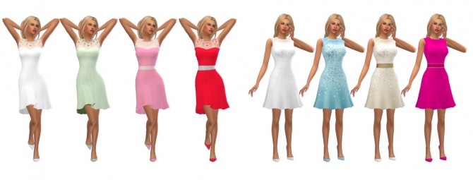 Sims 4 SP01 SHORT FLARED GOWN at Sims4Sue