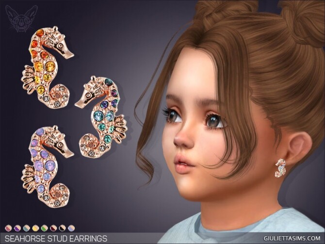 Sims 4 Seahorse Stud Earrings For Toddlers at Giulietta