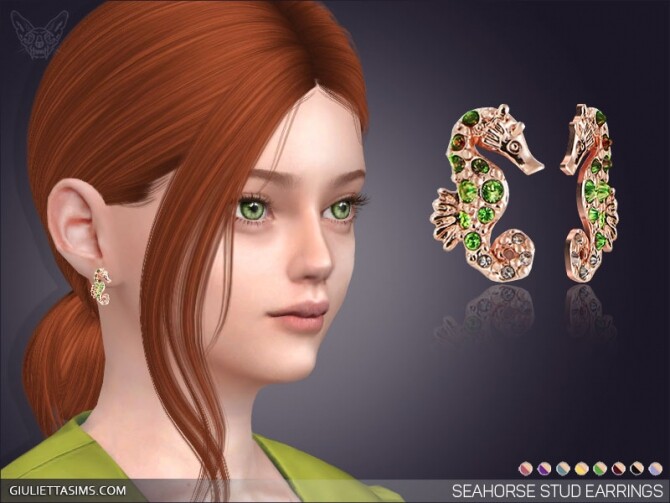Sims 4 Seahorse Stud Earrings For Kids at Giulietta