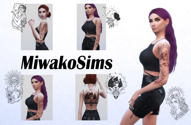Sims 4 Collection #13 tattoos at MiwakoSims