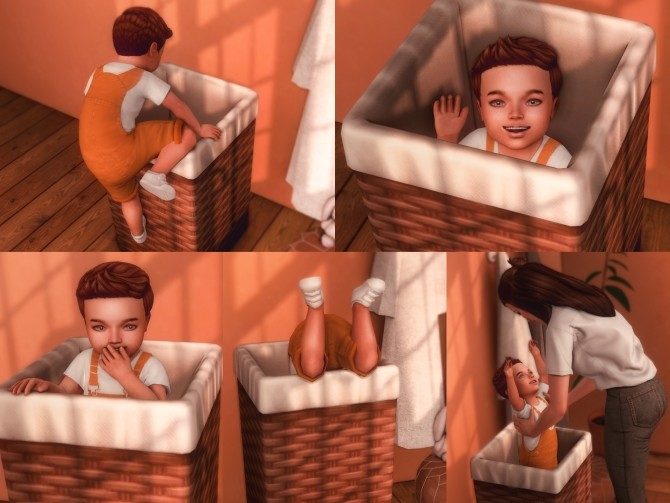 Sims 4 Toddler in Laundry Hamper Poses at Katverse