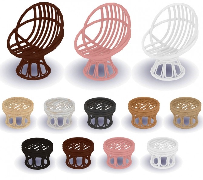 Sims 4 Recolors of Sandy’s(ATS) Rattan chair and table at Riekus13