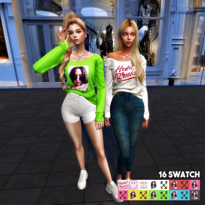 Sims 4 Loose T shirt F at L.Sim
