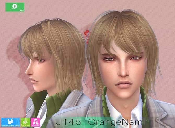 Sims 4 J145 OrangeNami M hair at Newsea Sims 4