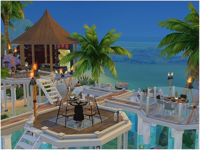 Sims 4 Moonlight Dinner restaurant by lotsbymanal at TSR
