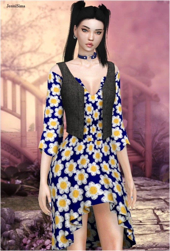 Sims 4 Dress with vest recolors at Jenni Sims