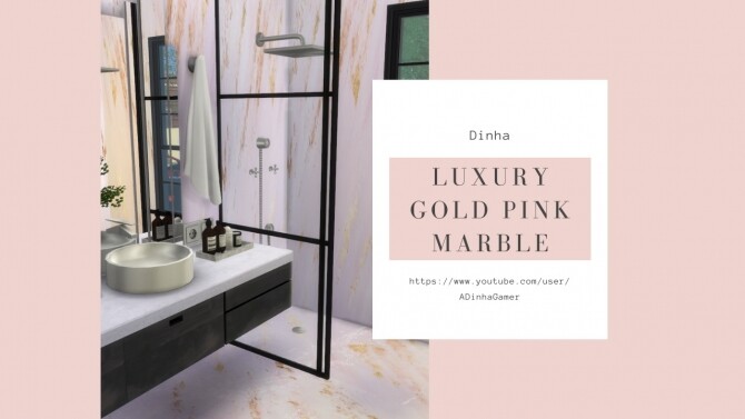 Sims 4 Luxury Pink Gold Marble Set at Dinha Gamer