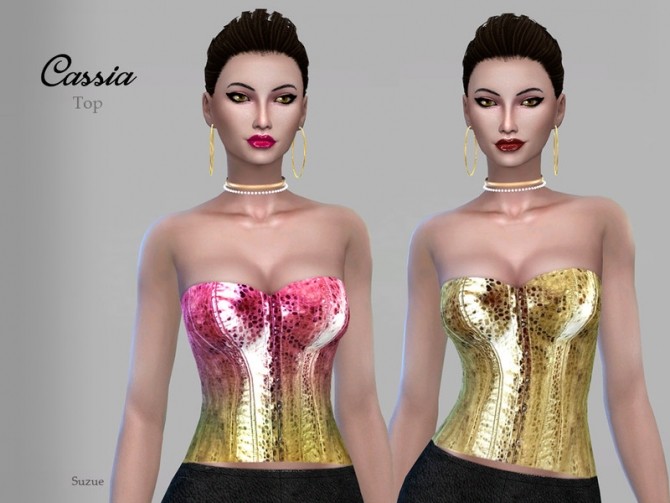 Sims 4 Cassia Top by Suzue at TSR