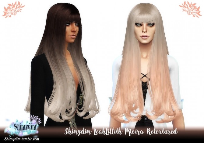 Sims 4 LeahLillith Moira Hair Retexture Ombre + TwoTone Naturals + Unnaturals at Shimydim Sims