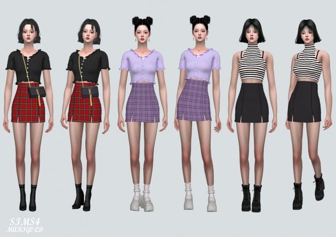 Sims 4 Slit Skirt at Marigold
