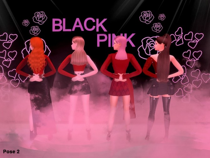 Sims 4 Black Pink Pose Pack by Beto ae0 at TSR