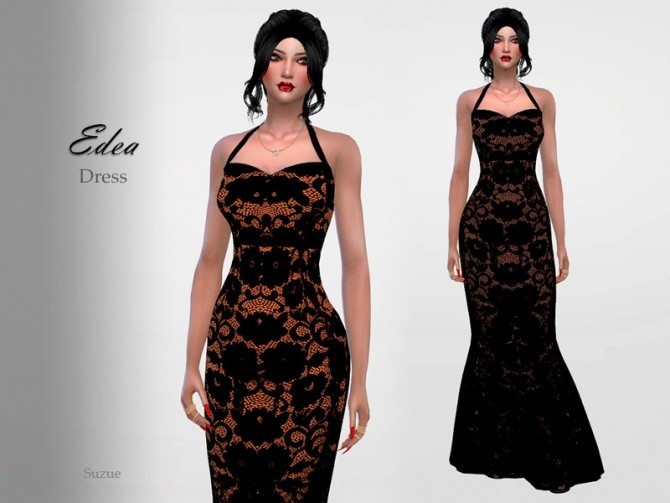 Sims 4 Edea Dress by Suzue at TSR
