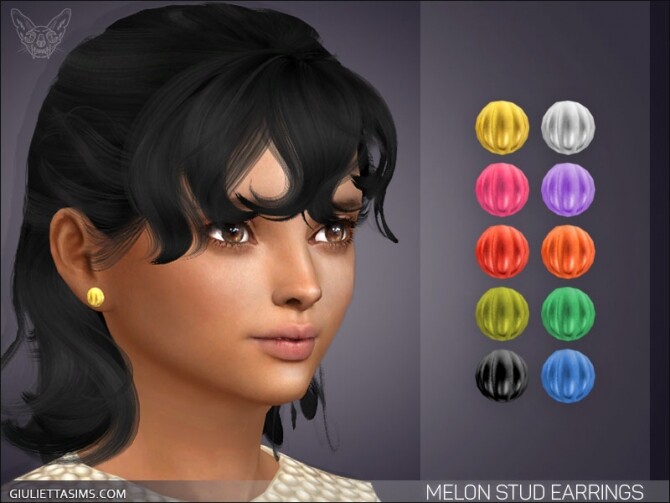 Sims 4 Melon Stud Earrings For Kids at Giulietta
