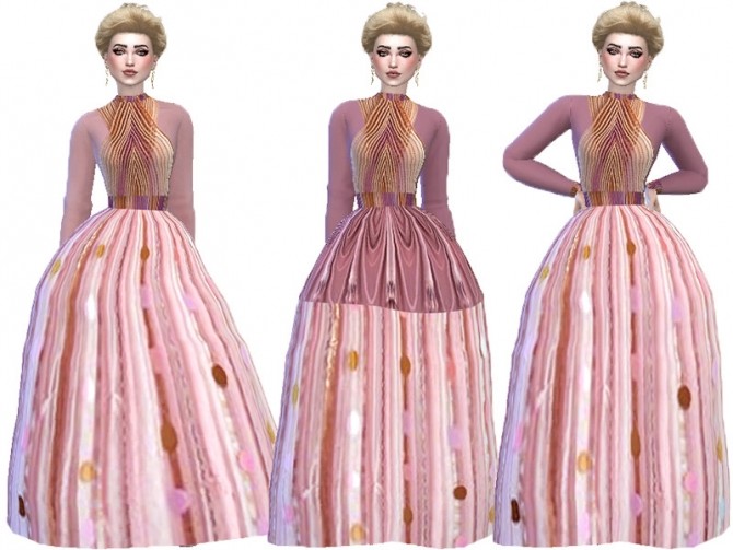 Sims 4 Silk belted dress by TrudieOpp at TSR