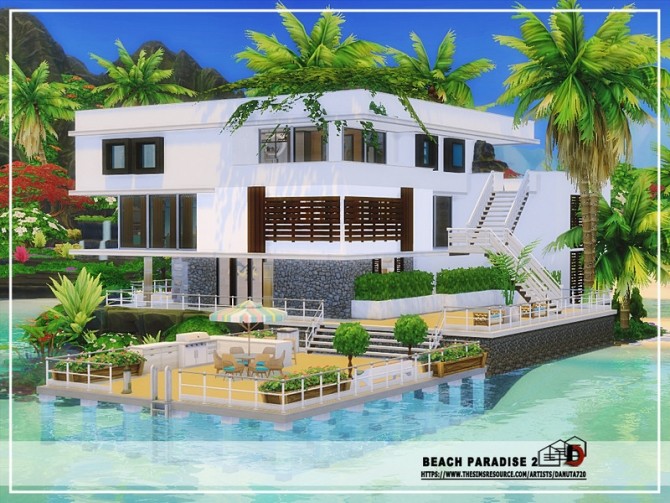 Sims 4 Beach Paradise 2 villa by Danuta720 at TSR