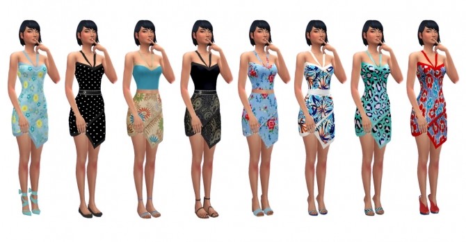 Sims 4 EP02 ASYMMETRIC DRESS at Sims4Sue