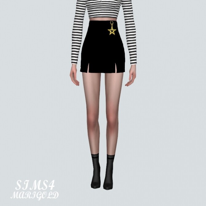 Sims 4 Slit Skirt With Star at Marigold