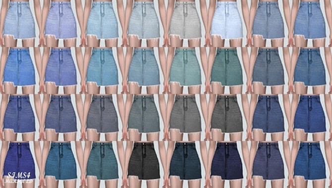 Sims 4 V Denim Skirt at Marigold