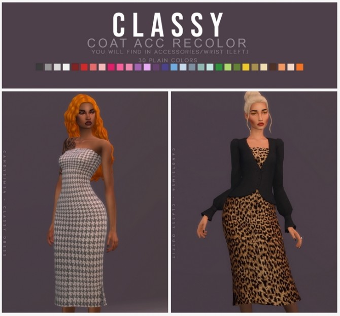 Sims 4 CLASSY DRESS & OUTFIT at Candy Sims 4