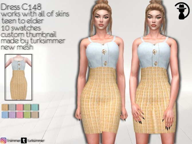 Sims 4 Dress C148 by turksimmer at TSR