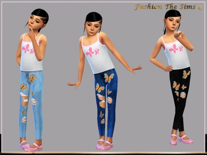 Sims 4 Alice jeans for girls by LYLLYAN at TSR