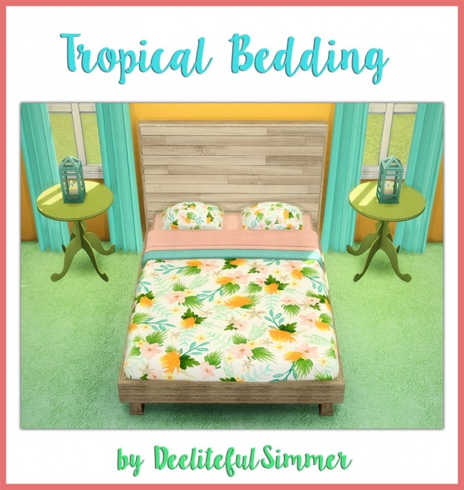 Sims 4 Tropical bedding at Deeliteful Simmer
