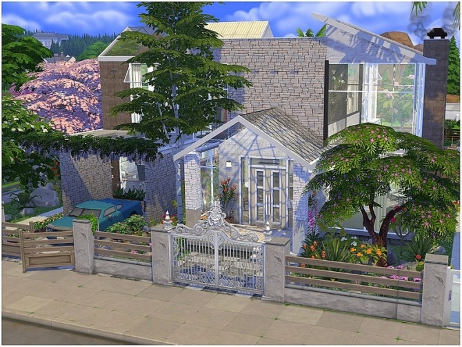 Sims 4 Modern White Villa by lotsbymanal at TSR