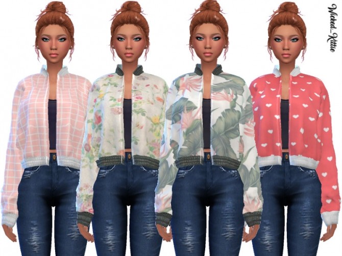 Sims 4 Gia Bomber Jacket by Wicked Kittie at TSR