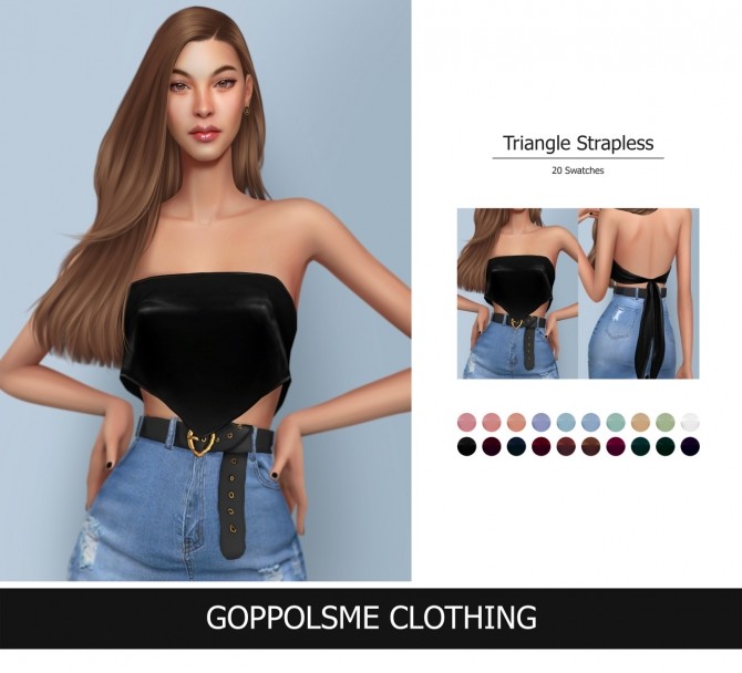 Sims 4 Triangle Strapless Top at GOPPOLS Me