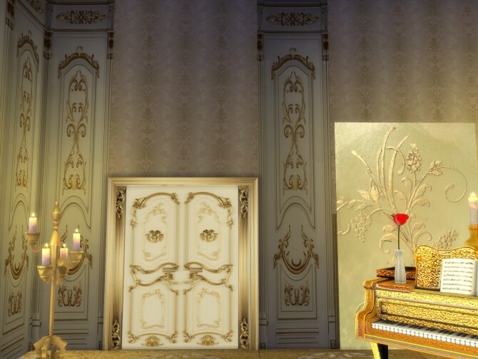Sims 4 Gilded Golden & Black Panels For Your Walls at Anna Quinn Stories