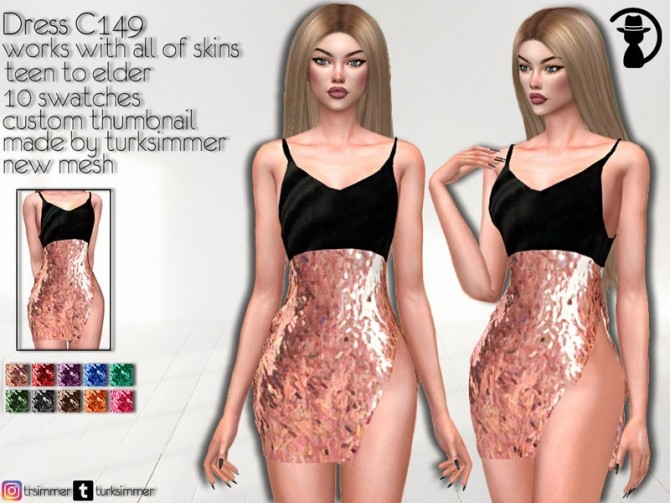 Sims 4 Dress C149 by turksimmer at TSR