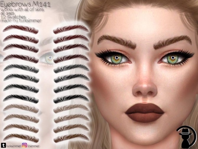 Sims 4 Eyebrows M141 by turksimmer at TSR