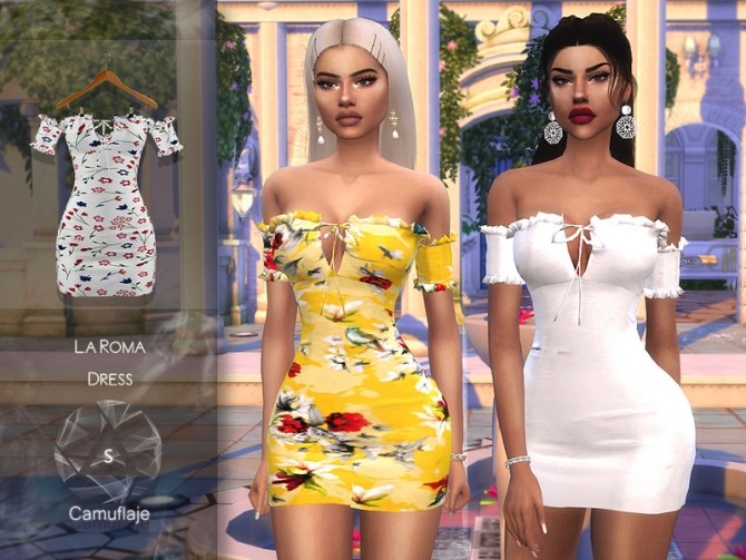 Sims 4 La Roma Dress by Camuflaje at TSR