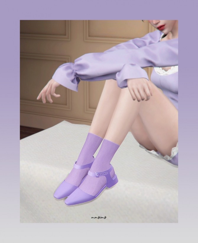 Sims 4 Lilac strap shoes at MMSIMS