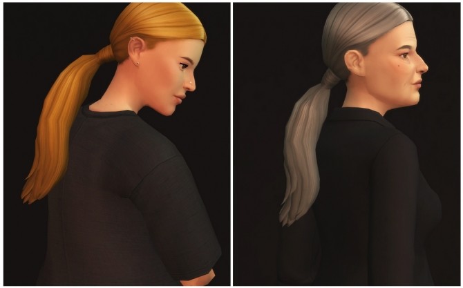 Sims 4 Ponytail Hair for F at Rusty Nail