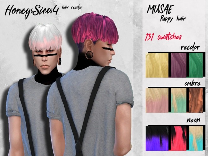 Sims 4 Male hair recolor MUSAE Puppy by HoneysSims4 at TSR