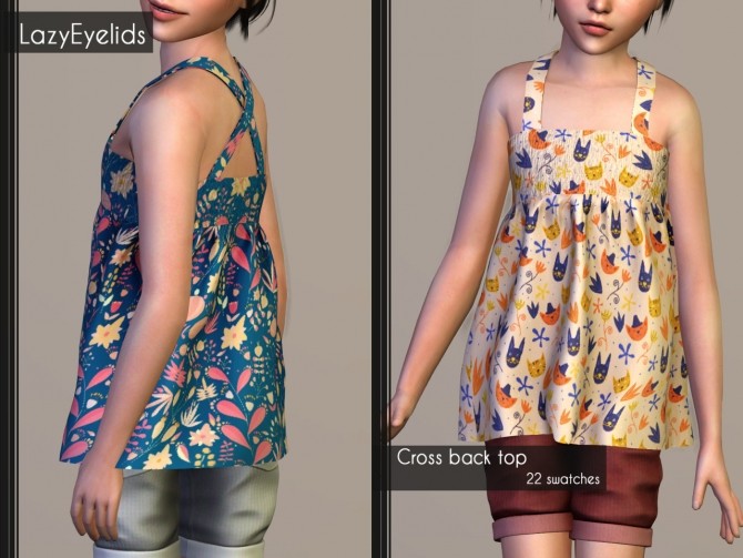 Sims 4 Dress & cross back top at LazyEyelids