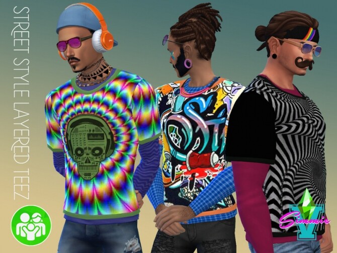 Sims 4 Street Style Layered Teez by SimmieV at TSR