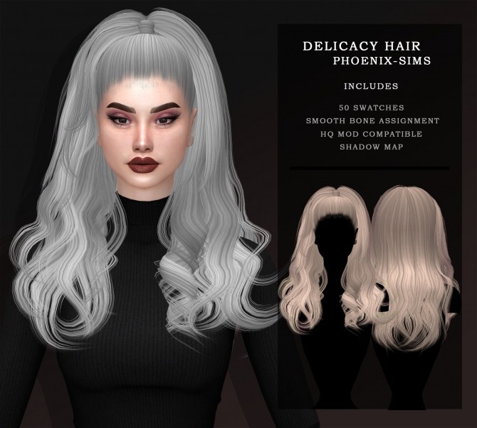 Sims 4 DELICACY HAIR at Phoenix Sims