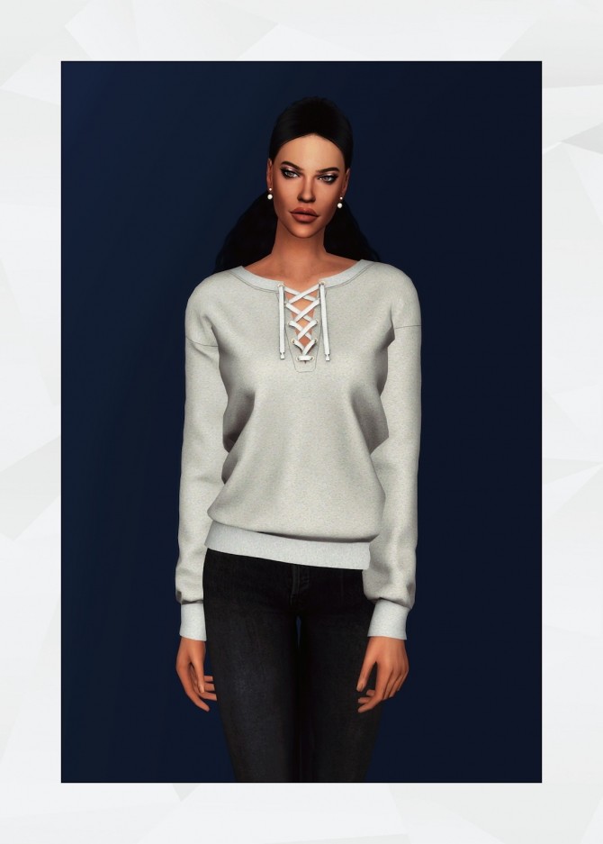 Sims 4 Lace Up Sweatshirt at Gorilla
