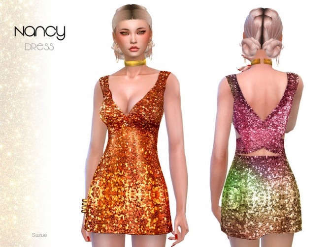 Sims 4 Nancy Dress by Suzue at TSR