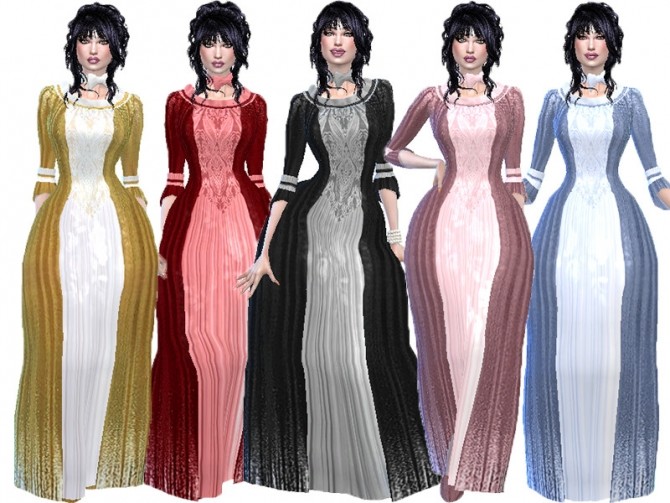 Sims 4 Court dress recolor by TrudieOpp at TSR